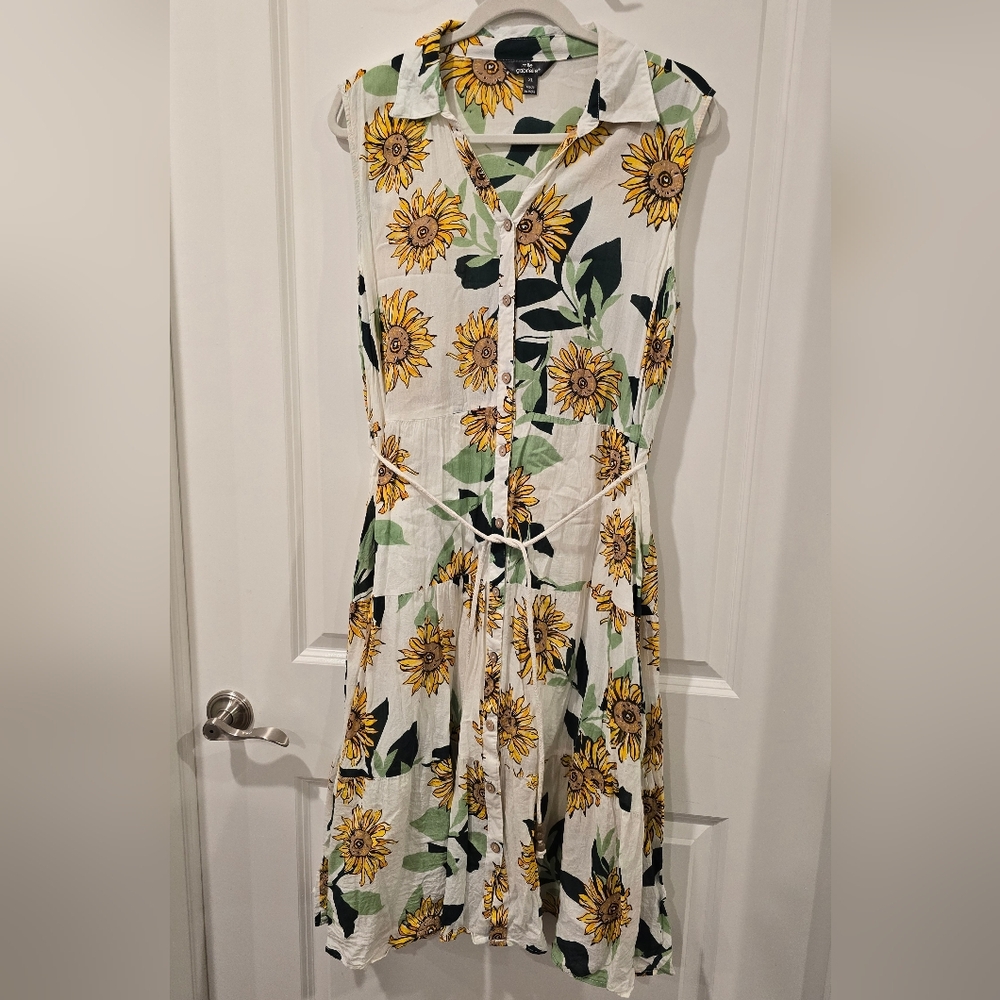 Sunflower Print Dress XL